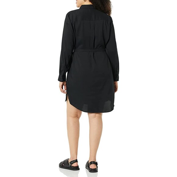 Georgette Fluid Drape Long-Sleeve Button Down Shirt Dress Sz XS - Picture 3 of 6